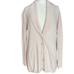 Vince Wool Cashmere Shawl Collar Cardigan Cream Button Quiet Luxury Grandpa-S